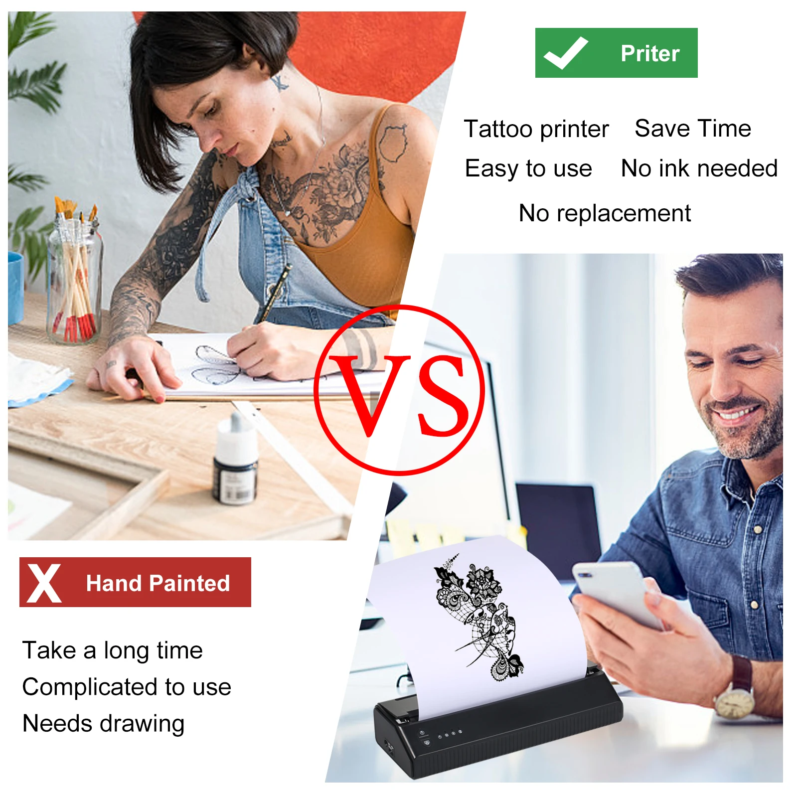Tattoo Transfer machine Thermal Printer Wirelessly BT Photo Tester Paper Printer Portable 203DPI Tattoo Transfer Tattoo Transfer
Tattoo Transfer machine Thermal Printer Wirelessly BT Photo Tester Paper Printer Portable 203DPI Tattoo Transfer Tattoo Transfer