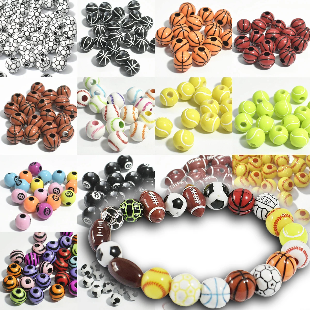 DIY Beading Kids Basketball Loose Beads Set Bracelets Making Baseball Football Jewelry Accessories Children Toys for Girls Boys
DIY Beading Kids Basketball Loose Beads Set Bracelets Making Baseball Football Jewelry Accessories Children Toys for Girls Boys
