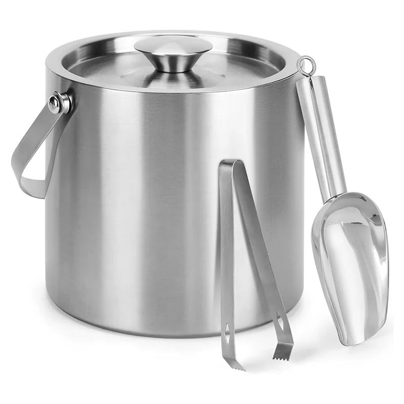 AT59 3 Liter Double-Wall Portable Ice Buckets For Parties With Lid, Scoop, Tongs, Stainless Steel Ice Container
AT59 3 Liter Double-Wall Portable Ice Buckets For Parties With Lid, Scoop, Tongs, Stainless Steel Ice Container