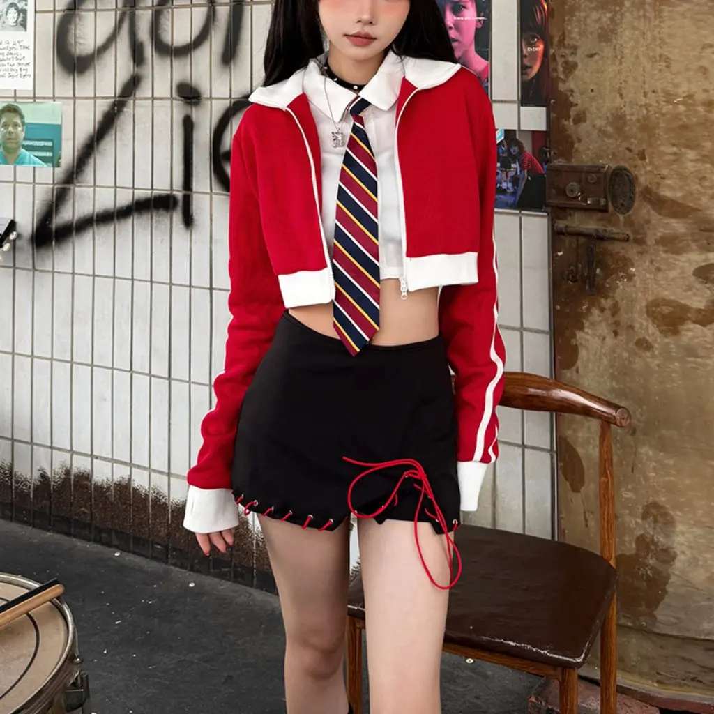 Зимняя женская короткая верхняя одежда на молнии в европейском и американском стиле, нижняя рубашка, юбка, закрывающая бедра, новинка
Зимняя женская короткая верхняя одежда на молнии в европейском и американском стиле, нижняя рубашка, юбка, закрывающая бедра, новинка