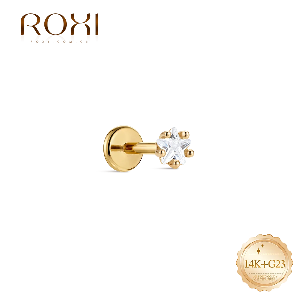 ROXI 1PC 14K Solid Gold Classic Four Prong Star CZ Straight Bar Piercing Stud Hypoallergenic Nose Ear Jewelry For Women
ROXI 1PC 14K Solid Gold Classic Four Prong Star CZ Straight Bar Piercing Stud Hypoallergenic Nose Ear Jewelry For Women