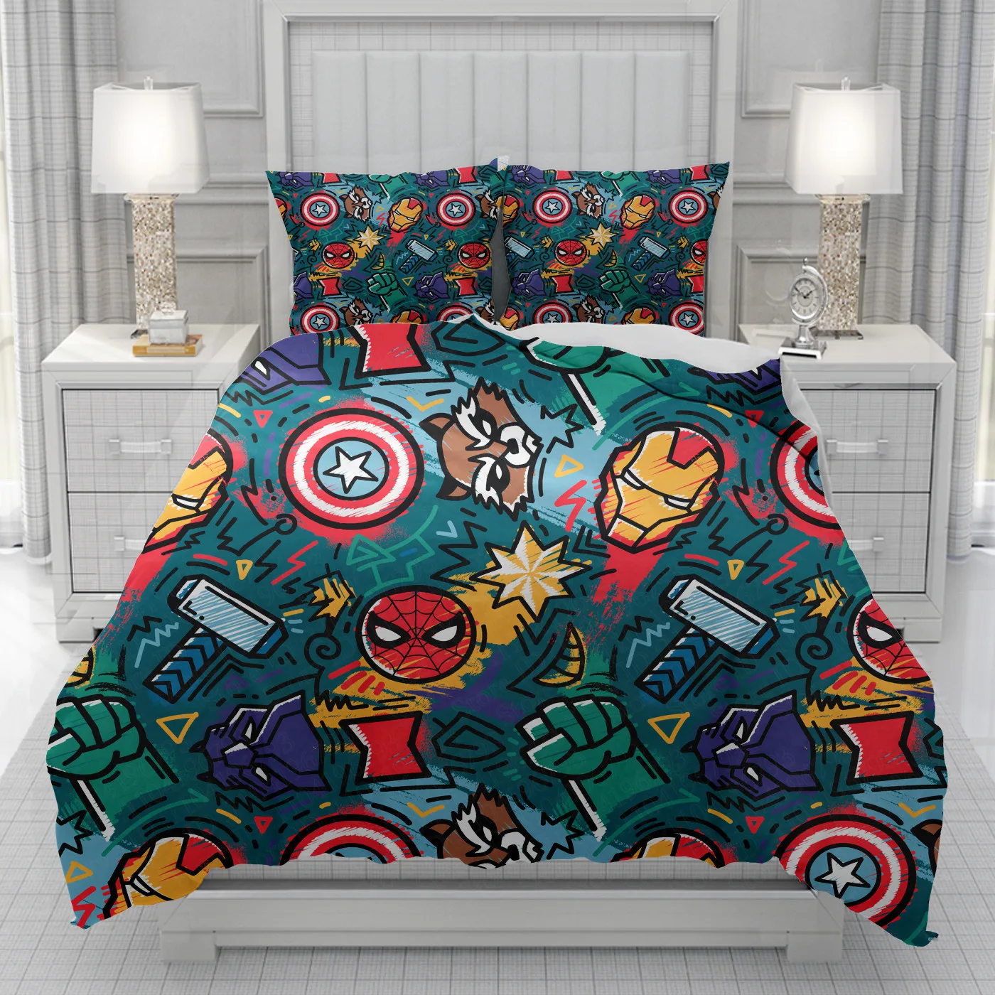 Marvell The Avengers Duvet Cover men women/Children KID Printing Disney cartoon Bedding Set Comforter Bed Soft
Marvell The Avengers Duvet Cover men women/Children KID Printing Disney cartoon Bedding Set Comforter Bed Soft