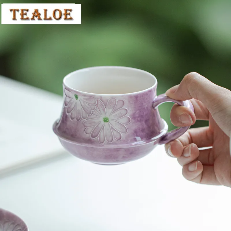 210ml Hand-painted Daisy Flower Coffee Mug Set Cardamom Purple Milk Oats Mug Office Water Handgrip Cup Kitchen Party Drinkware
210ml Hand-painted Daisy Flower Coffee Mug Set Cardamom Purple Milk Oats Mug Office Water Handgrip Cup Kitchen Party Drinkware