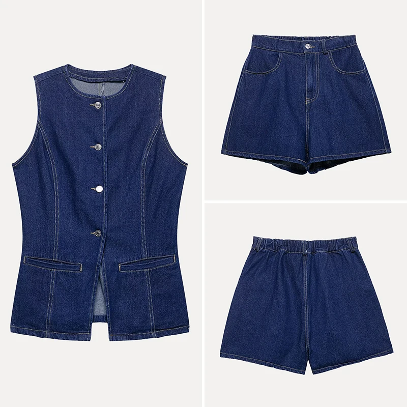 High Waist Denim Shorts Women's Casual Summer Fashion Set Polyester Fiber ZADATA Brand New Arrival 2025 Summer Collection
High Waist Denim Shorts Women's Casual Summer Fashion Set Polyester Fiber ZADATA Brand New Arrival 2025 Summer Collection