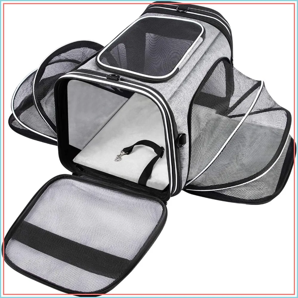 TSA Approved Soft Sided Pet Carrier Top Loading 4 Side Expandable Large Travel Cats Carrier Collapsible with 3 Removable Washable Pads and 3 Pockets for Cats, Kittens, Small Dogs
TSA Approved Soft Sided Pet Carrier Top Loading 4 Side Expandable Large Travel Cats Carrier Collapsible with 3 Removable Washable Pads and 3 Pockets for Cats, Kittens, Small Dogs