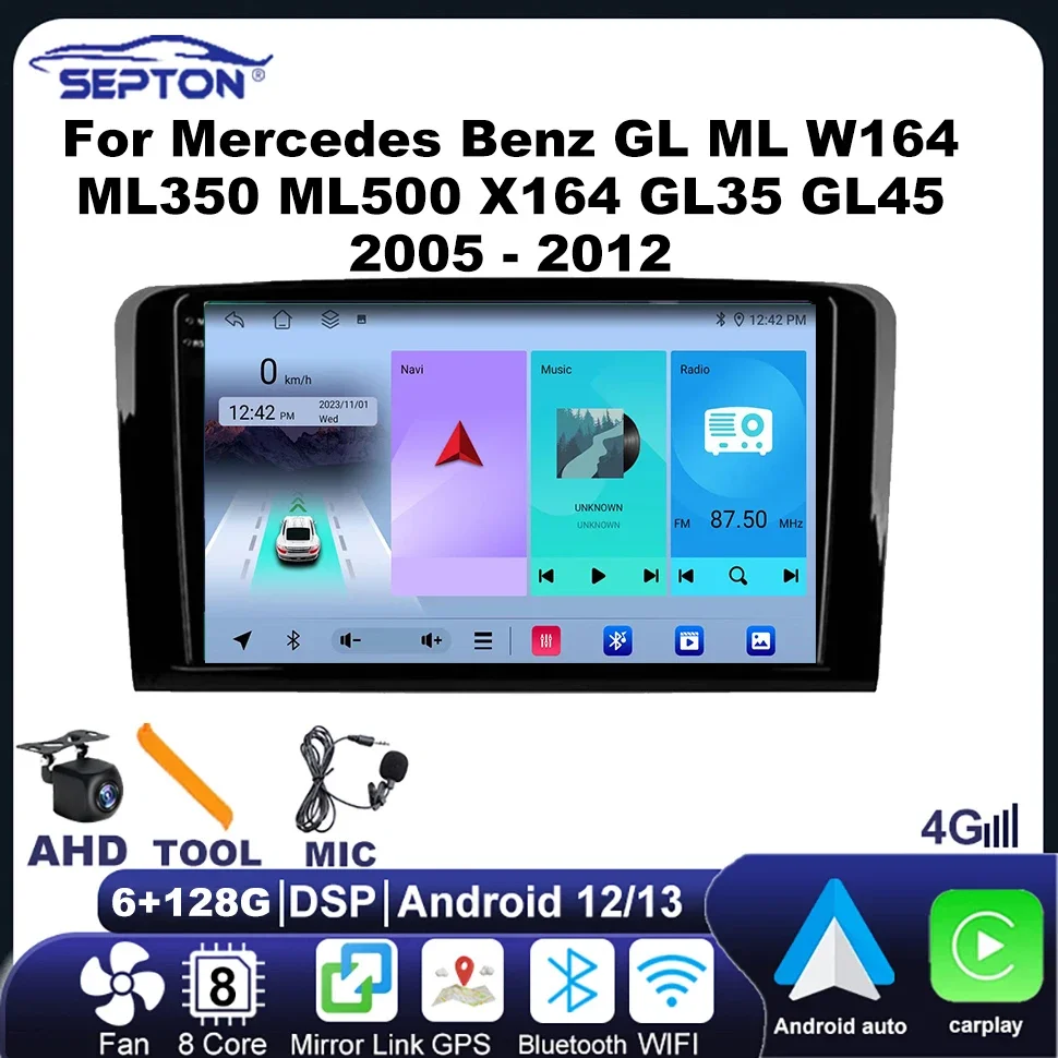 SEPTON Android Car Player Radio Car Audio Systems for Mercedes Benz GL ML W164 ML350 ML500 X164 GL35 GL45 2005-2012 GPS WIFI FM
SEPTON Android Car Player Radio Car Audio Systems for Mercedes Benz GL ML W164 ML350 ML500 X164 GL35 GL45 2005-2012 GPS WIFI FM