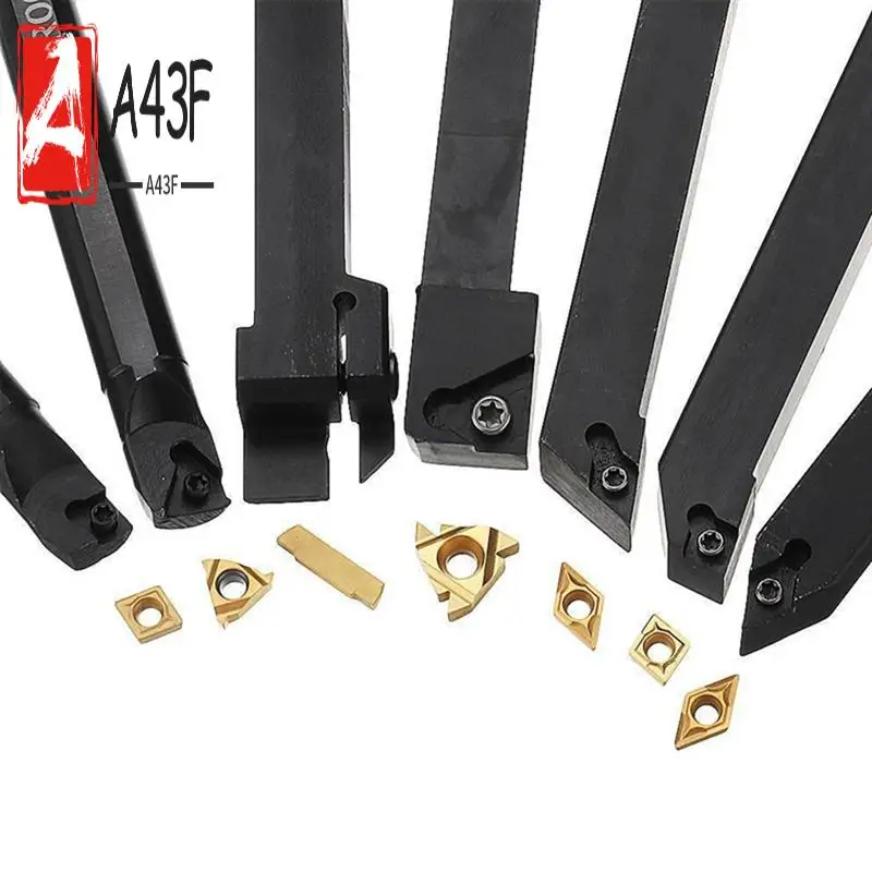 A43F-Indexable Lathe Tools Metal Lathe Tool Holder 14 Carbide Inserts For Turning, Boring, Grooving, Threading
A43F-Indexable Lathe Tools Metal Lathe Tool Holder 14 Carbide Inserts For Turning, Boring, Grooving, Threading