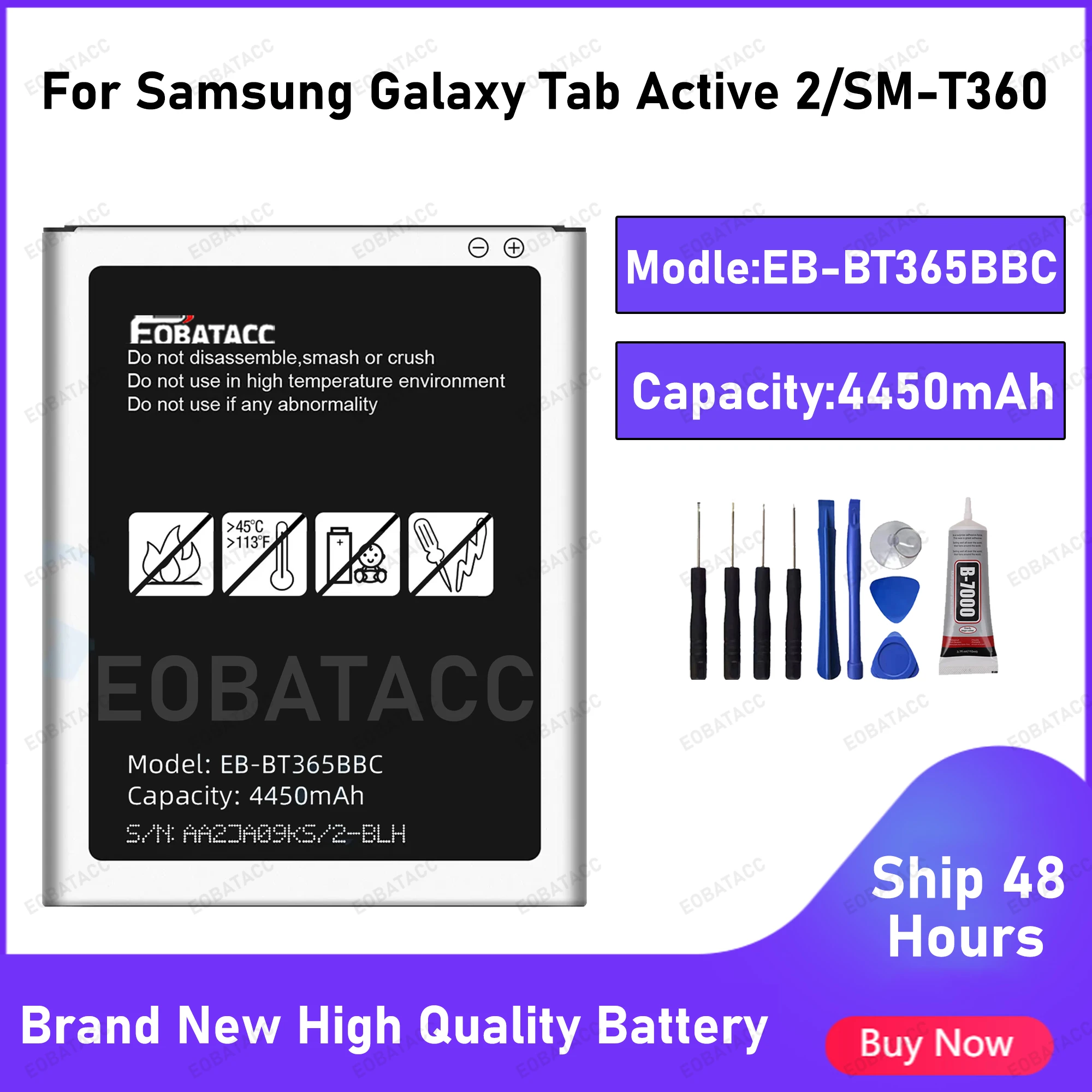2025 Years EOBATACC New 100% Original Battery EB-BT365BBC For Samsung Galaxy Tab Active 2 SM-T360 SM-T365F0 Batteries + Tools
2025 Years EOBATACC New 100% Original Battery EB-BT365BBC For Samsung Galaxy Tab Active 2 SM-T360 SM-T365F0 Batteries + Tools