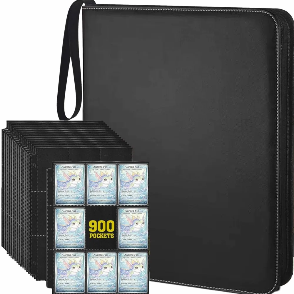 900 Pockets Card Binder Album With 50 Sheets 9 Pocket Double Sided Zip Trading Card Holder For TCG MTG Sports Game Pokemon Cards
900 Pockets Card Binder Album With 50 Sheets 9 Pocket Double Sided Zip Trading Card Holder For TCG MTG Sports Game Pokemon Cards