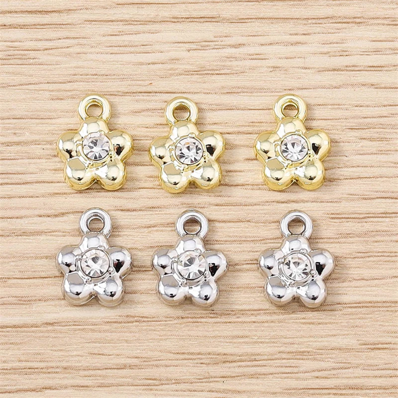 10pcs 9x11mm Cute Mini Crystal Alloy Flower Charms Pendants for Jewelry Making Drop Earrings Necklaces Bracelets Accessories
10pcs 9x11mm Cute Mini Crystal Alloy Flower Charms Pendants for Jewelry Making Drop Earrings Necklaces Bracelets Accessories