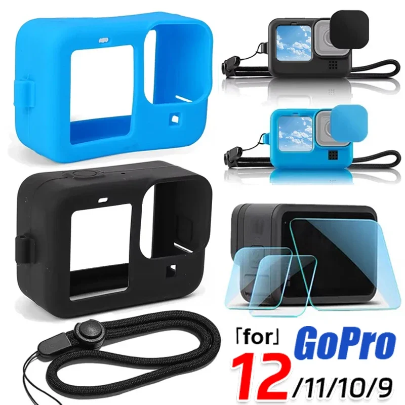 Силиконовый чехол для GoPro Hero 12 11 10 9, защитный рукав, ремешок из закаленного стекла, защитная крышка объектива для GoPro 12 Pro 11 10
Силиконовый чехол для GoPro Hero 12 11 10 9, защитный рукав, ремешок из закаленного стекла, защитная крышка объектива для GoPro 12 Pro 11 10