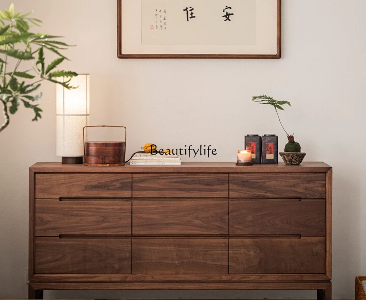 New Chinese Style Black Walnut Solid Wood Nine-Drawer Cabinet Simple Storage Drawer Storage Cabinet
New Chinese Style Black Walnut Solid Wood Nine-Drawer Cabinet Simple Storage Drawer Storage Cabinet