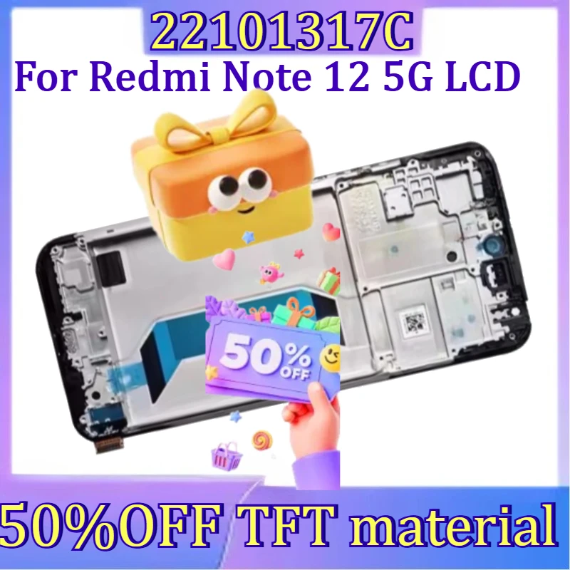 For Redmi Note 12 5G LCD New TFT for Xiaomi Redmi Note 12 5G Lcd 22101317C Display Touch Screen Digitizer with Frame
For Redmi Note 12 5G LCD New TFT for Xiaomi Redmi Note 12 5G Lcd 22101317C Display Touch Screen Digitizer with Frame