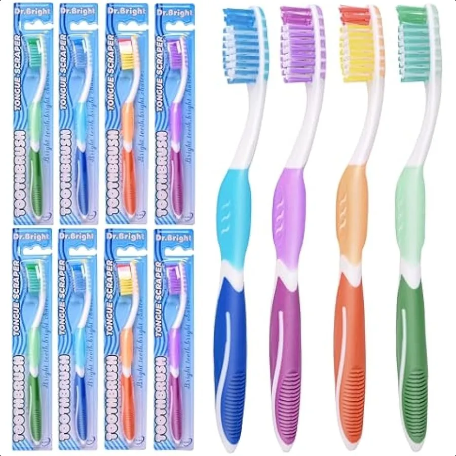 Toothbrush Medium Adults Medium Toothbrushes for Adults with Tongue Scraper Travel Toothbrushes with Ergonomic Handle Assorted
Toothbrush Medium Adults Medium Toothbrushes for Adults with Tongue Scraper Travel Toothbrushes with Ergonomic Handle Assorted