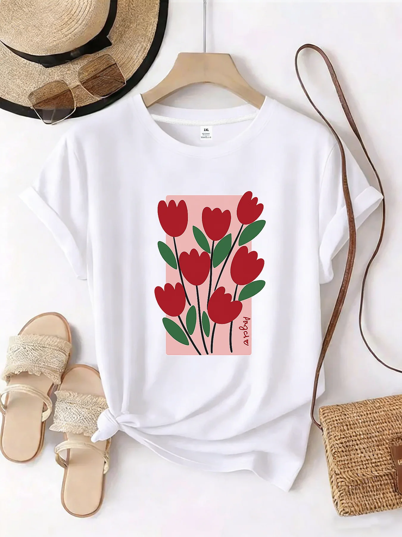 【WZM101533】Flower print plus size women's round neck summer casual short sleeved street fashion versatile plus size T-shirt
【WZM101533】Flower print plus size women's round neck summer casual short sleeved street fashion versatile plus size T-shirt