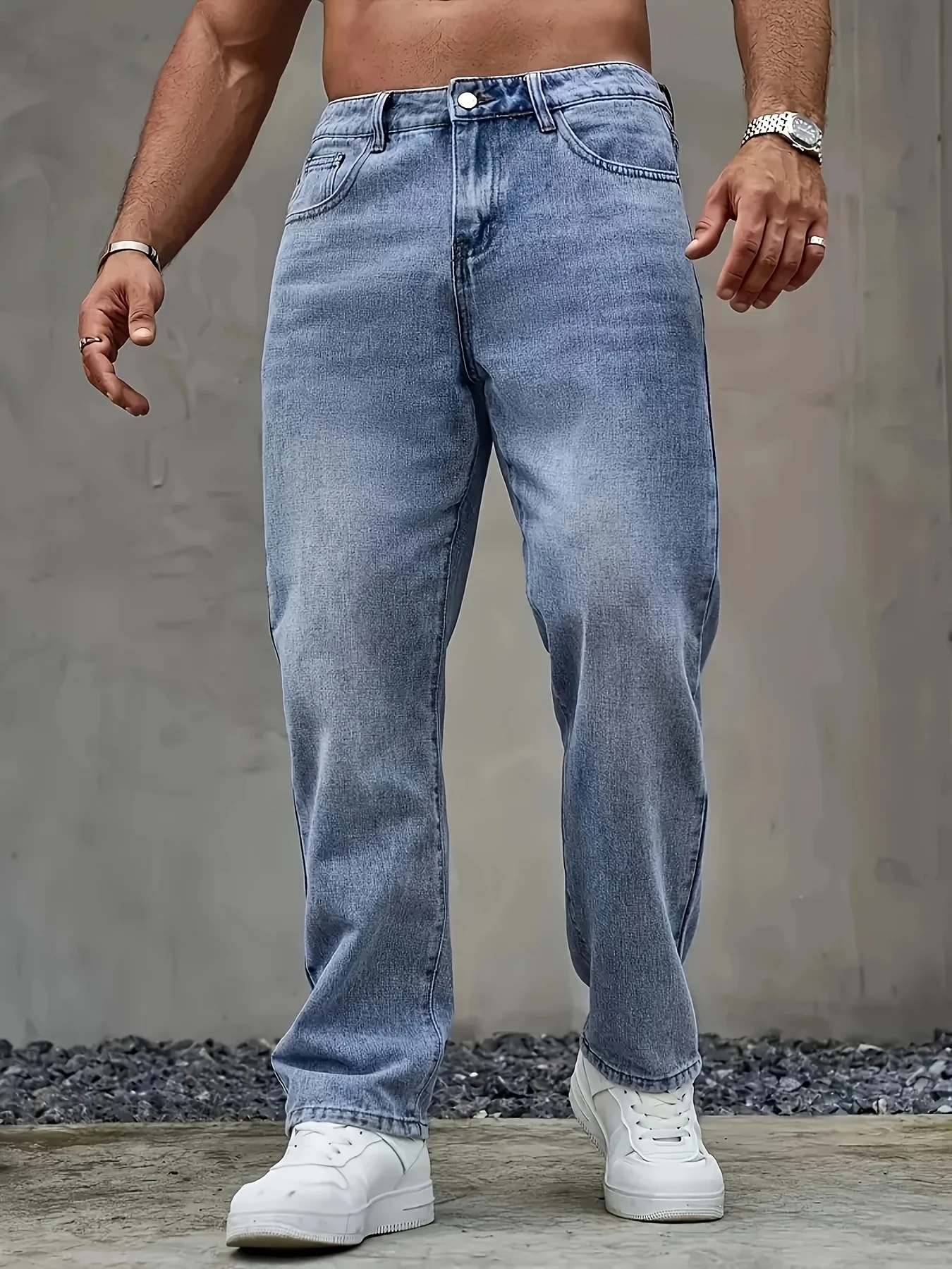 Мужские прямые джинсы, повседневные брюки свободного покроя, всесезонная одежда, которую можно стирать в машине, уличный стиль для повседневных прогулок и путешествий
Мужские прямые джинсы, повседневные брюки свободного покроя, всесезонная одежда, которую можно стирать в машине, уличный стиль для повседневных прогулок и путешествий