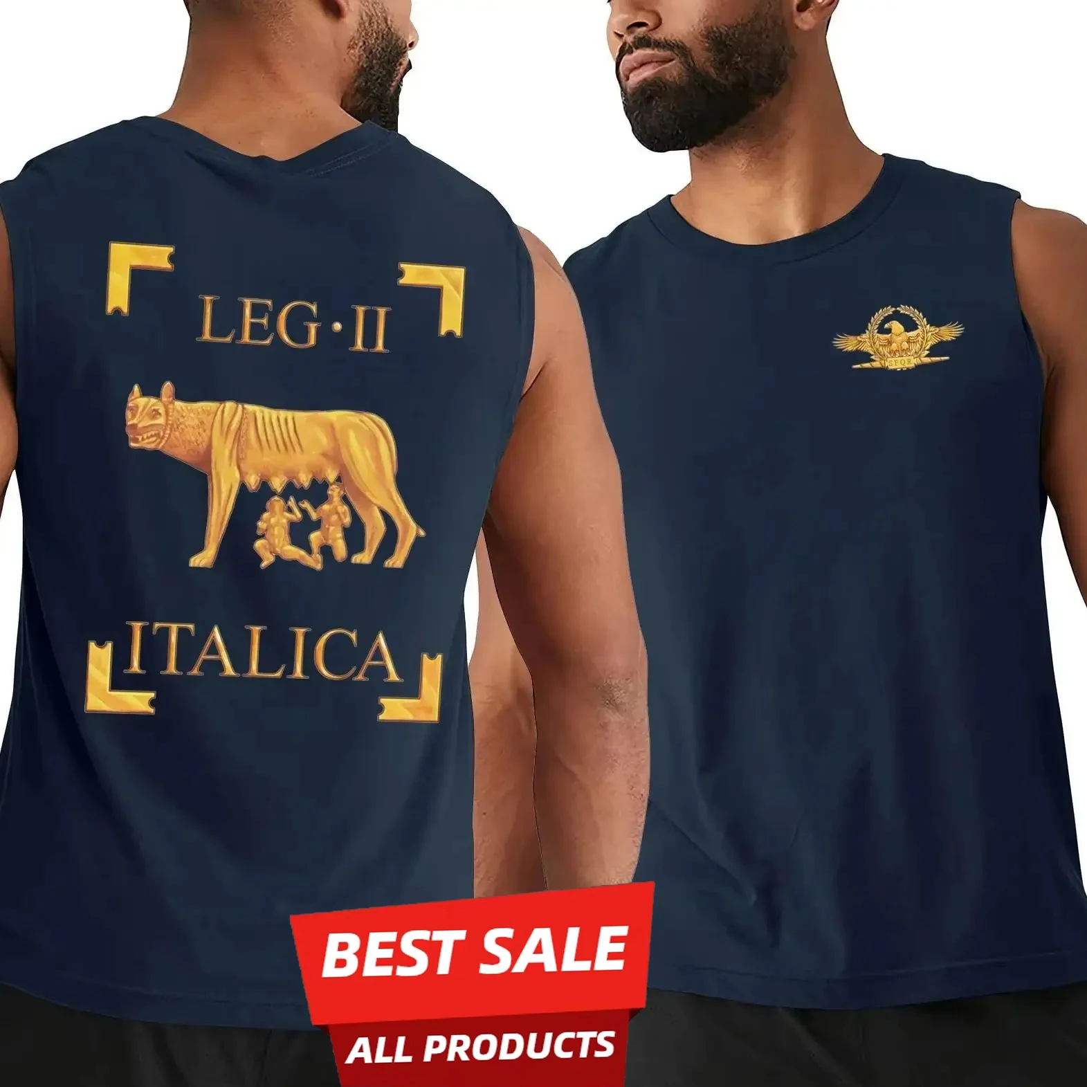 Legio II Italica Vexillum - 2-й римский легион Каптион с символом волка, майка из 100% хлопка с круглым вырезом, повседневные мужские жилеты, футболка без рукавов
Legio II Italica Vexillum - 2-й римский легион Каптион с символом волка, майка из 100% хлопка с круглым вырезом, повседневные мужские жилеты, футболка без рукавов