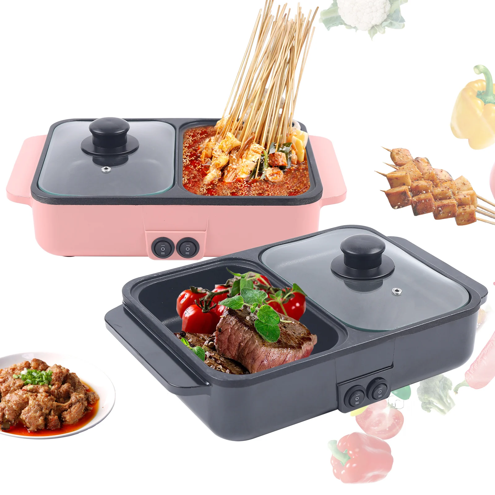 2 In1 Mini Multifunctional Electric Hot Pot Food Cooker BBQ Grill Non Stick Plate Barbecue Pan with Adjustable 2 Gear Power
2 In1 Mini Multifunctional Electric Hot Pot Food Cooker BBQ Grill Non Stick Plate Barbecue Pan with Adjustable 2 Gear Power