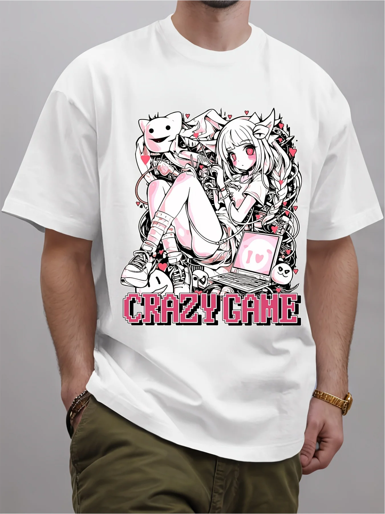 Anime Girl with her pet print, men's summer casual short-sleeved T-shirt men clothing pro choice harajuku
Anime Girl with her pet print, men's summer casual short-sleeved T-shirt men clothing pro choice harajuku
