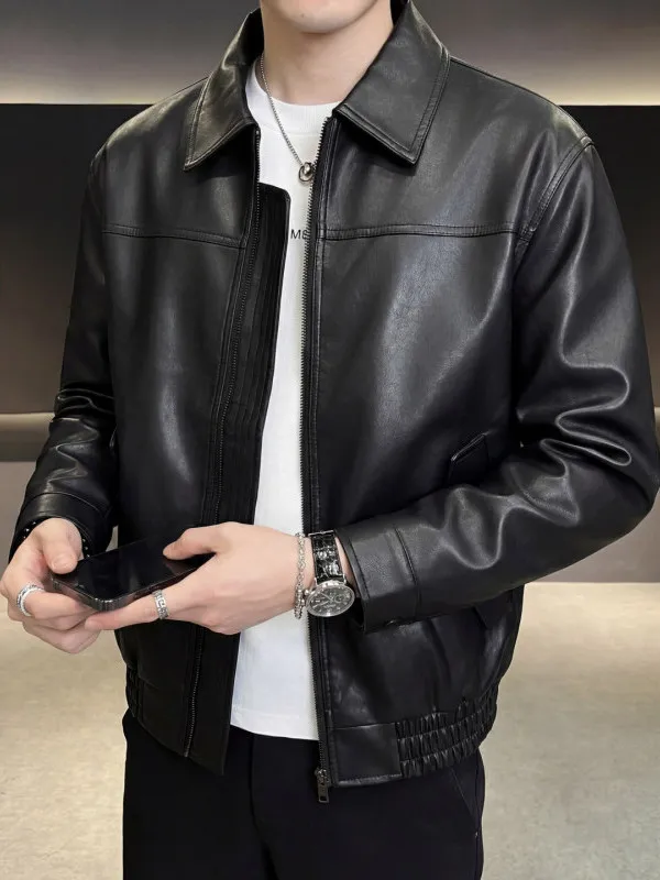 Trendy Bla Biker Leather Jaet Men's Spring PU Leather Coat Long Sve Straight Tube ape Anti-Wrinkle Resistant Deforma...
Trendy Bla Biker Leather Jaet Men's Spring PU Leather Coat Long Sve Straight Tube ape Anti-Wrinkle Resistant Deforma...