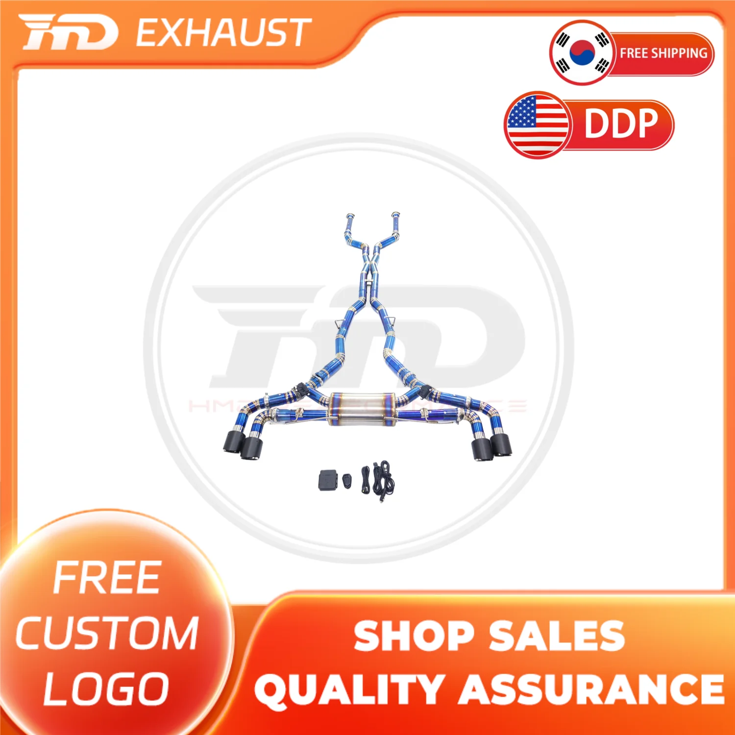 HMD Exclusive Customization For BMW X5X6 M60i 4.4T Titanium Alloy Exhaust Catback With Carbon Fiber Tips With Electronic Valve
HMD Exclusive Customization For BMW X5X6 M60i 4.4T Titanium Alloy Exhaust Catback With Carbon Fiber Tips With Electronic Valve