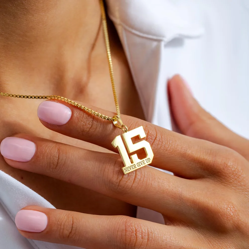 Customized carved sports number pendant, customized birthday gift for her, digital year necklace, athlete number necklace
Customized carved sports number pendant, customized birthday gift for her, digital year necklace, athlete number necklace