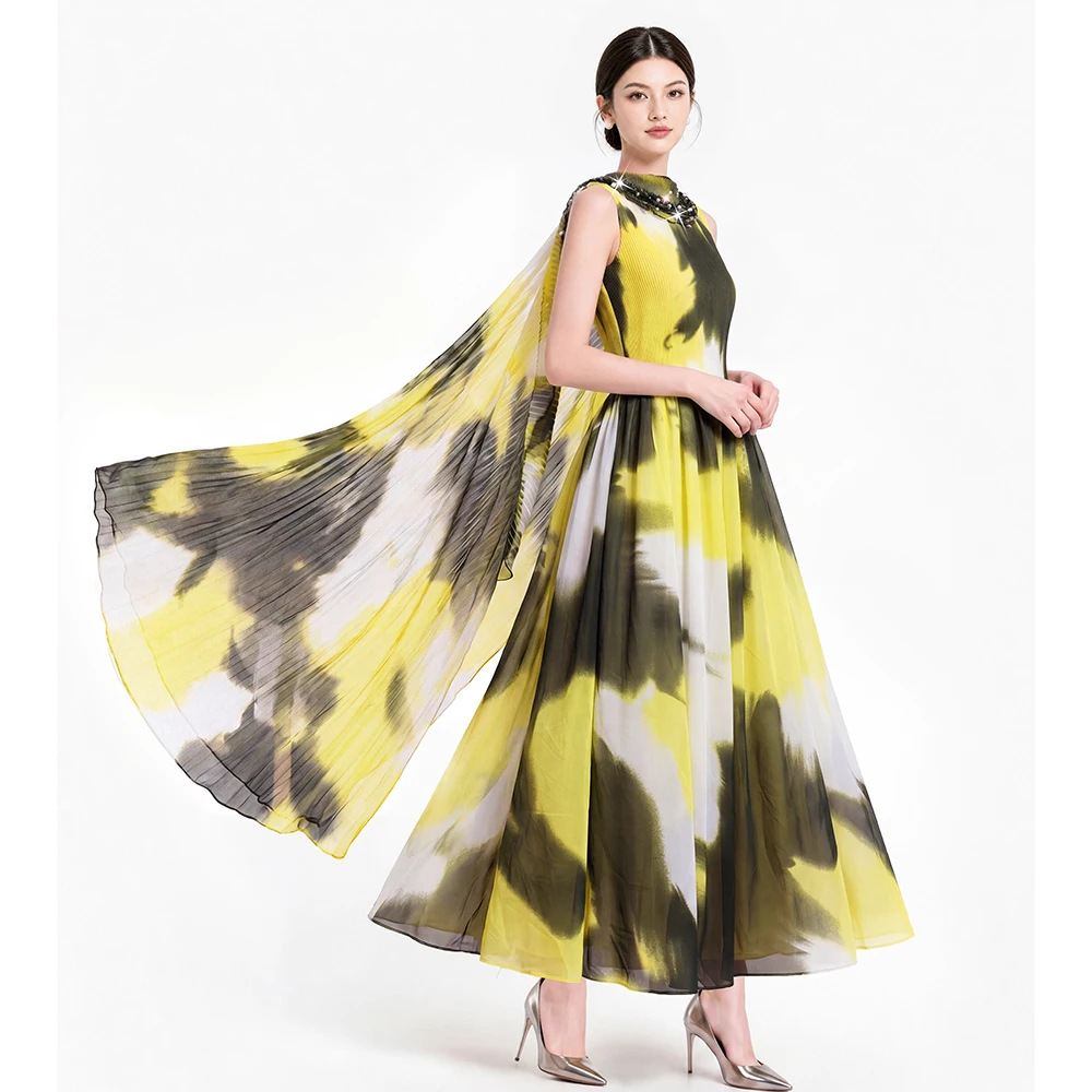 Luxury Cape & Abstract Print Dress Set, Elegant 2-Piece Resort Gown for Luxury Beach Parties & Vacations
Luxury Cape & Abstract Print Dress Set, Elegant 2-Piece Resort Gown for Luxury Beach Parties & Vacations