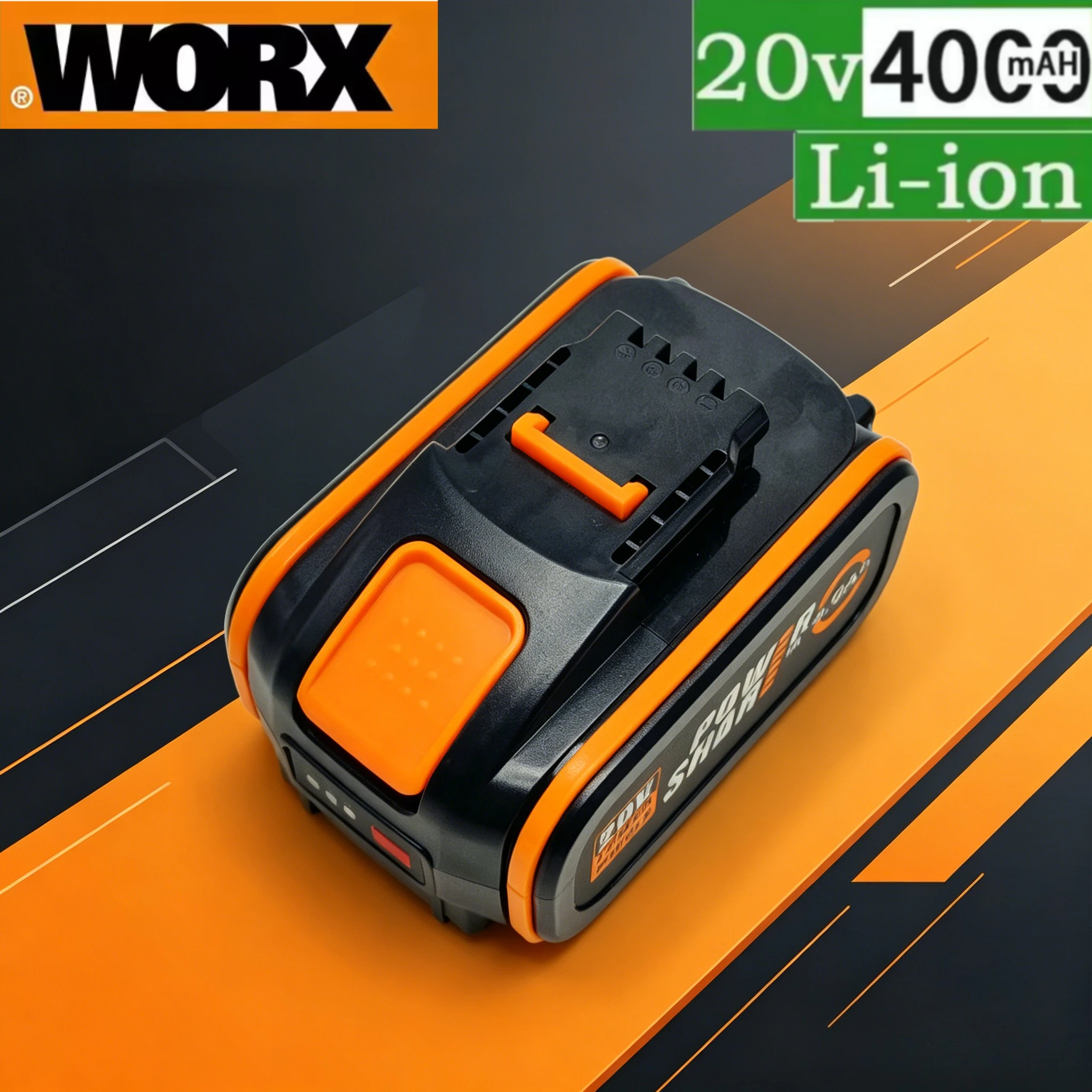 Worx Original Standard 20V 8.0Ah Battery,New Updated Battery Pack,High Efficiency Battery for Worx Cordless Electric Tools
Worx Original Standard 20V 8.0Ah Battery,New Updated Battery Pack,High Efficiency Battery for Worx Cordless Electric Tools