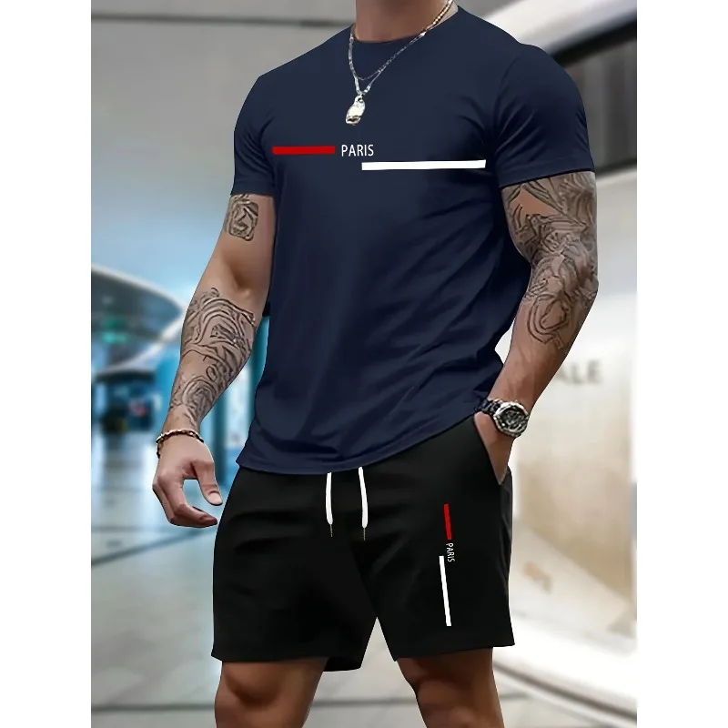 New men's sportswear set casual shorts and T-shirt set breathable modern two suitable for outdoor activities Men's clearance
New men's sportswear set casual shorts and T-shirt set breathable modern two suitable for outdoor activities Men's clearance