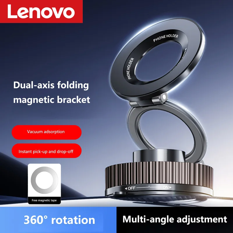 Lenovo 2 in 1 Foldable Phone Stand Strong Magnetic Car Mount 360° Rotatable Suction Cup Desktop Holder for iPhone 11-17 Samsung
Lenovo 2 in 1 Foldable Phone Stand Strong Magnetic Car Mount 360° Rotatable Suction Cup Desktop Holder for iPhone 11-17 Samsung