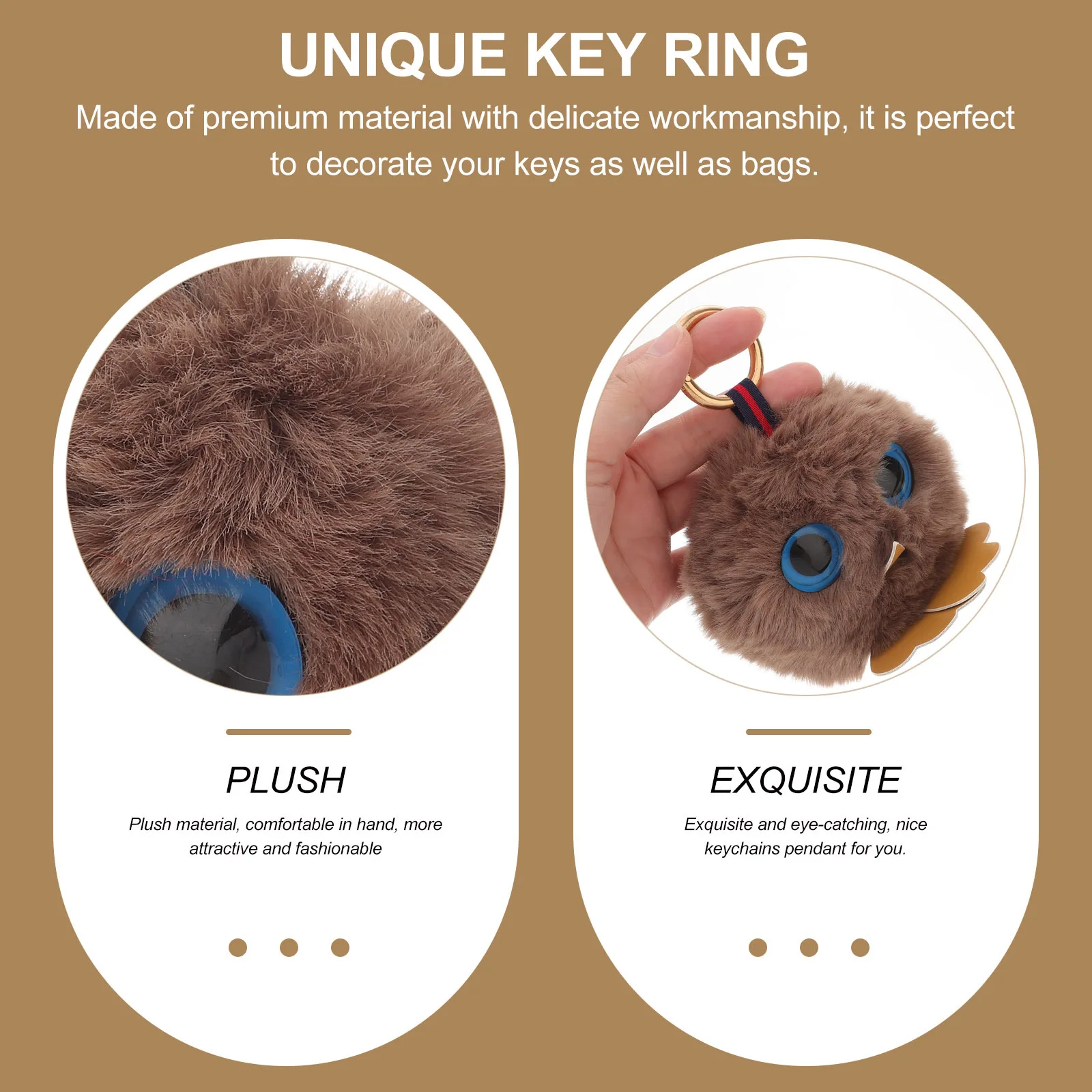 Owl Hairball Keychain Coffee Color Durable Unique Key Ring For Women Girls Graduation Gift Key Decoration Stylish Pendant
Owl Hairball Keychain Coffee Color Durable Unique Key Ring For Women Girls Graduation Gift Key Decoration Stylish Pendant