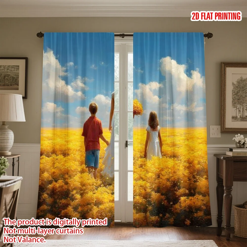 2D flat printing 2pcs Curtain Curtain Mother's Day Flower Field Digital Printed Polyester Drapes Festive Wall Decor for Photo
2D flat printing 2pcs Curtain Curtain Mother's Day Flower Field Digital Printed Polyester Drapes Festive Wall Decor for Photo