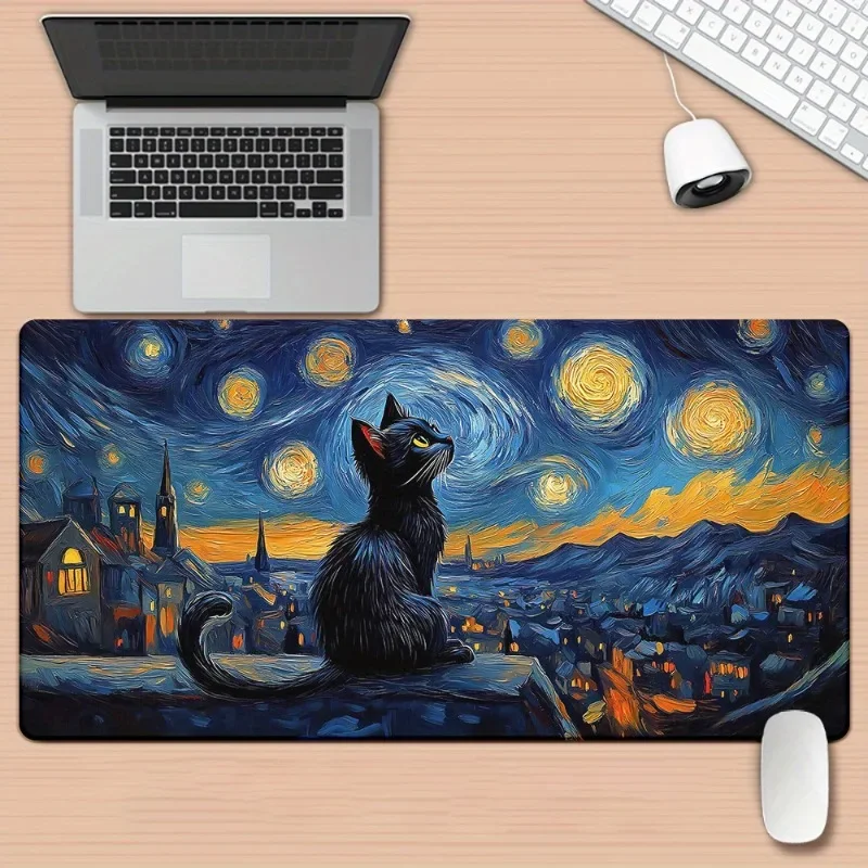 Black Cat Night Table Mat - High image quality printed game and office mouse pad, a choice for art lovers and gamers desk mat
Black Cat Night Table Mat - High image quality printed game and office mouse pad, a choice for art lovers and gamers desk mat