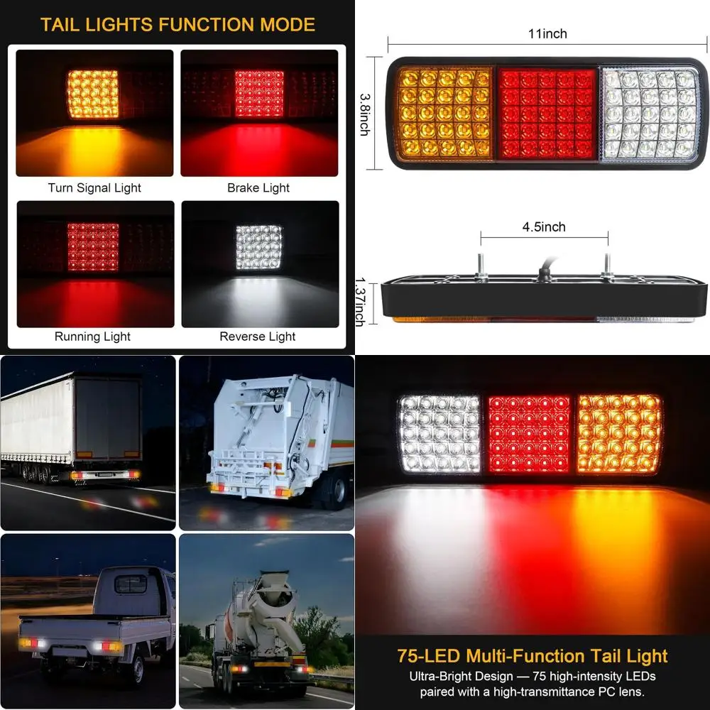 75 LED Truck Tail Light Bar, Turn Signal Running Brake Reverse LED Trailer Lights, Waterproof Taillight for Truck Boat Snowmobil
75 LED Truck Tail Light Bar, Turn Signal Running Brake Reverse LED Trailer Lights, Waterproof Taillight for Truck Boat Snowmobil