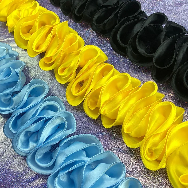 5Yards Pleated Ruffled Trim Shiny Satin 3D Lace Fabric Fringe Ruffle Ribbon DIY Dress Headwear Bow Sewing Decor Accessories
5Yards Pleated Ruffled Trim Shiny Satin 3D Lace Fabric Fringe Ruffle Ribbon DIY Dress Headwear Bow Sewing Decor Accessories