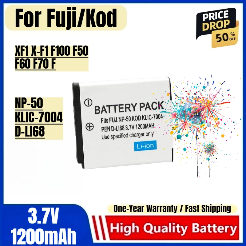 Fuji NP-50 Kodak KLIC-7004 D-LI68 for XF1 X-F1 F100 F50 F60 F70 F
Fuji NP-50 Kodak KLIC-7004 D-LI68 for XF1 X-F1 F100 F50 F60 F70 F