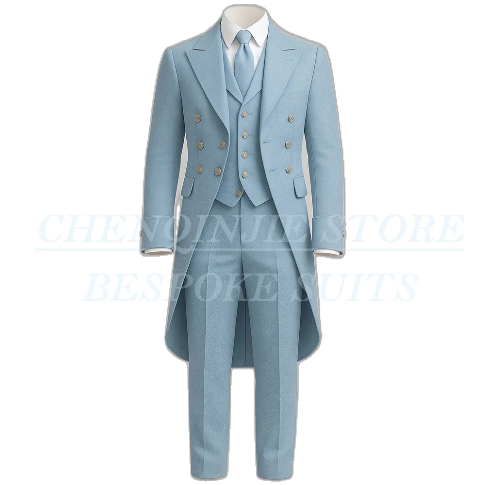 Luxury Men's Suits Tuxedos Fashion Double Breasted Peak Lapel Long Blazer Formal 3 Piece Jacket Pants Vest for Wedding 2026
Luxury Men's Suits Tuxedos Fashion Double Breasted Peak Lapel Long Blazer Formal 3 Piece Jacket Pants Vest for Wedding 2026