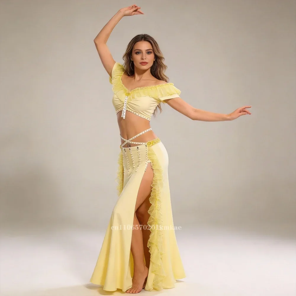 Elegant Women Oriental Dance Clothes Sheer Mesh Outfit 2pcs Set Belly Dance Costume Girls Training Suit Long Maxi Skirt
Elegant Women Oriental Dance Clothes Sheer Mesh Outfit 2pcs Set Belly Dance Costume Girls Training Suit Long Maxi Skirt