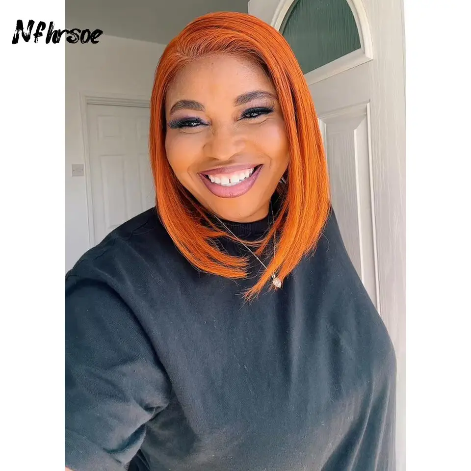 Brazilian Human Hair Wig Colored Ginger Orange Straight Short Bob 13x4 Transparent HD Lace Frontal Wigs Cosplay Pre Plucked
Brazilian Human Hair Wig Colored Ginger Orange Straight Short Bob 13x4 Transparent HD Lace Frontal Wigs Cosplay Pre Plucked