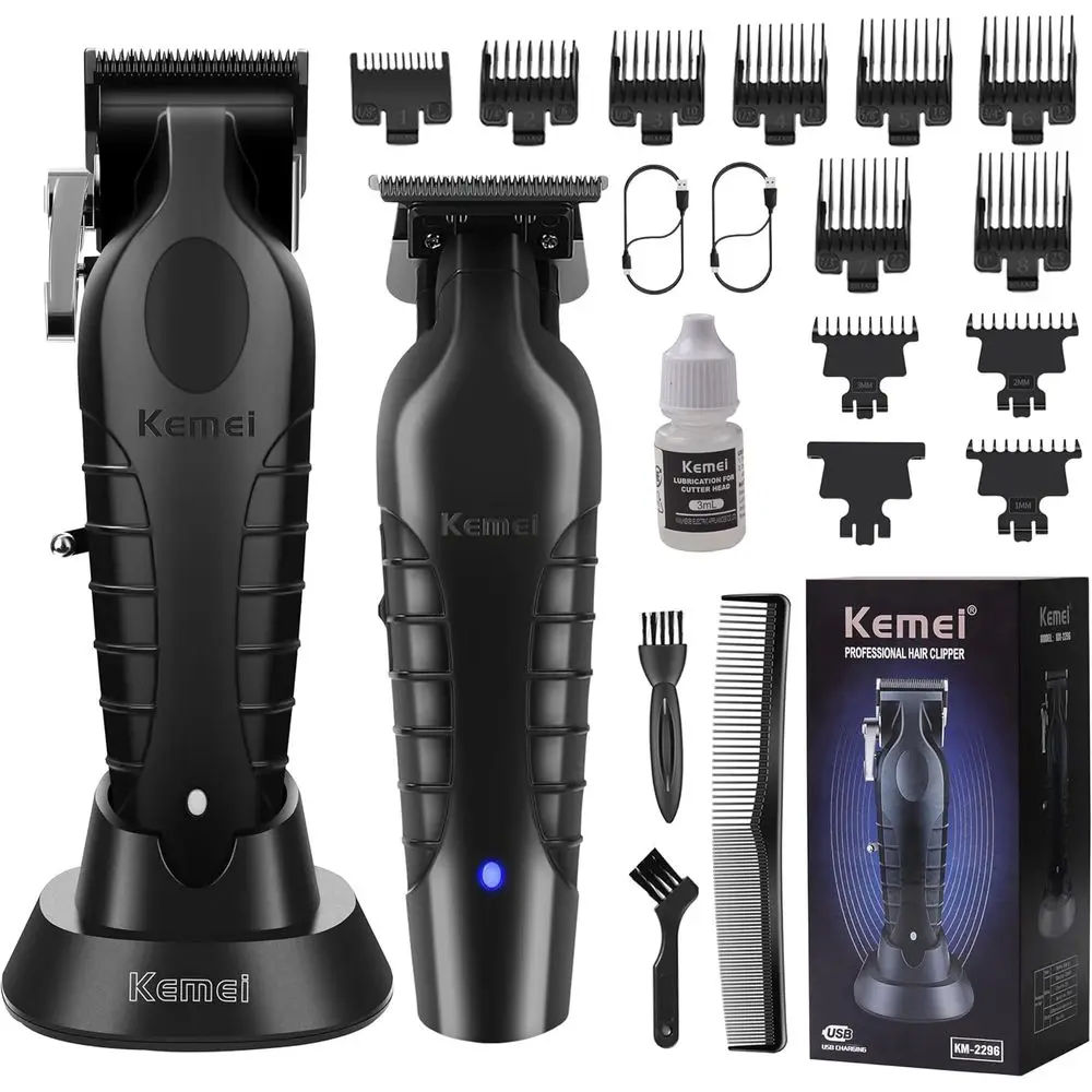 USB Rechargeable Men's Hair Trimmer and Beard Clippers Set, Cordless Hair Cutting Kits, Zero Gap T-Blade Clippers
USB Rechargeable Men's Hair Trimmer and Beard Clippers Set, Cordless Hair Cutting Kits, Zero Gap T-Blade Clippers