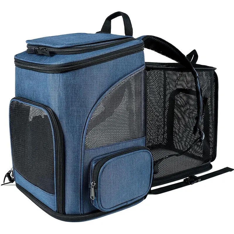 Foldable small dog cat outing bag expandable double shoulder pet backpack
Foldable small dog cat outing bag expandable double shoulder pet backpack