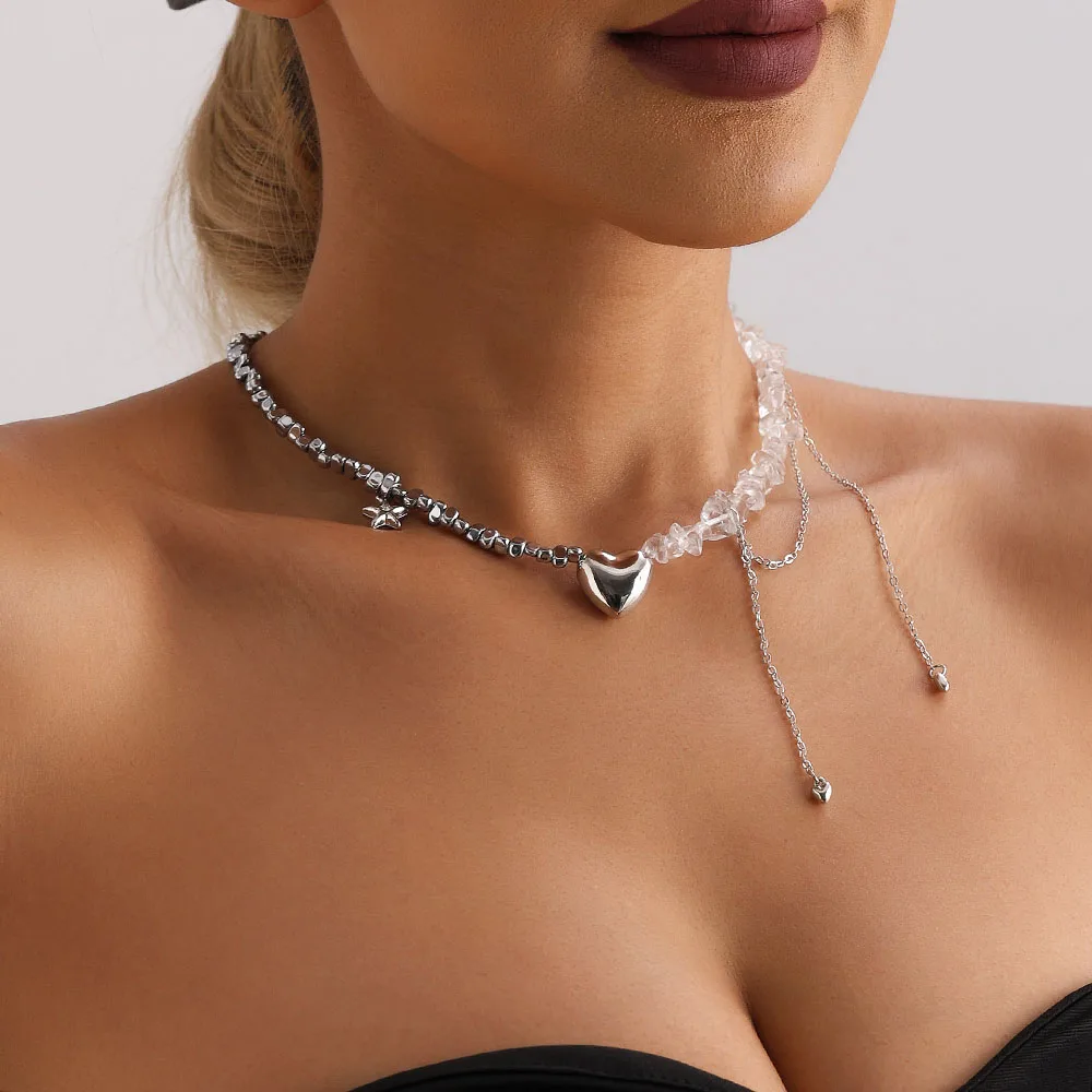 Irregular Crystal Beaded Choker Necklace Love Heart Star Pendant Collar Chain Neck Jewelry for Women Trendy Layered Necklace New
Irregular Crystal Beaded Choker Necklace Love Heart Star Pendant Collar Chain Neck Jewelry for Women Trendy Layered Necklace New