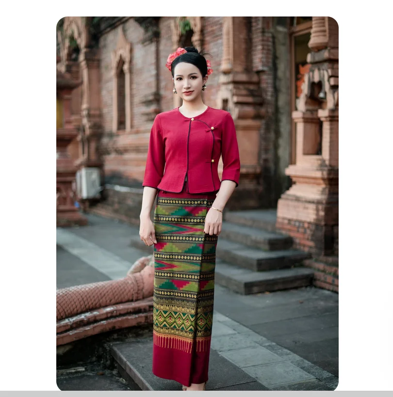 Dai traditional clothing temperament set skirt red ethnic style top woven tube skirt
Dai traditional clothing temperament set skirt red ethnic style top woven tube skirt