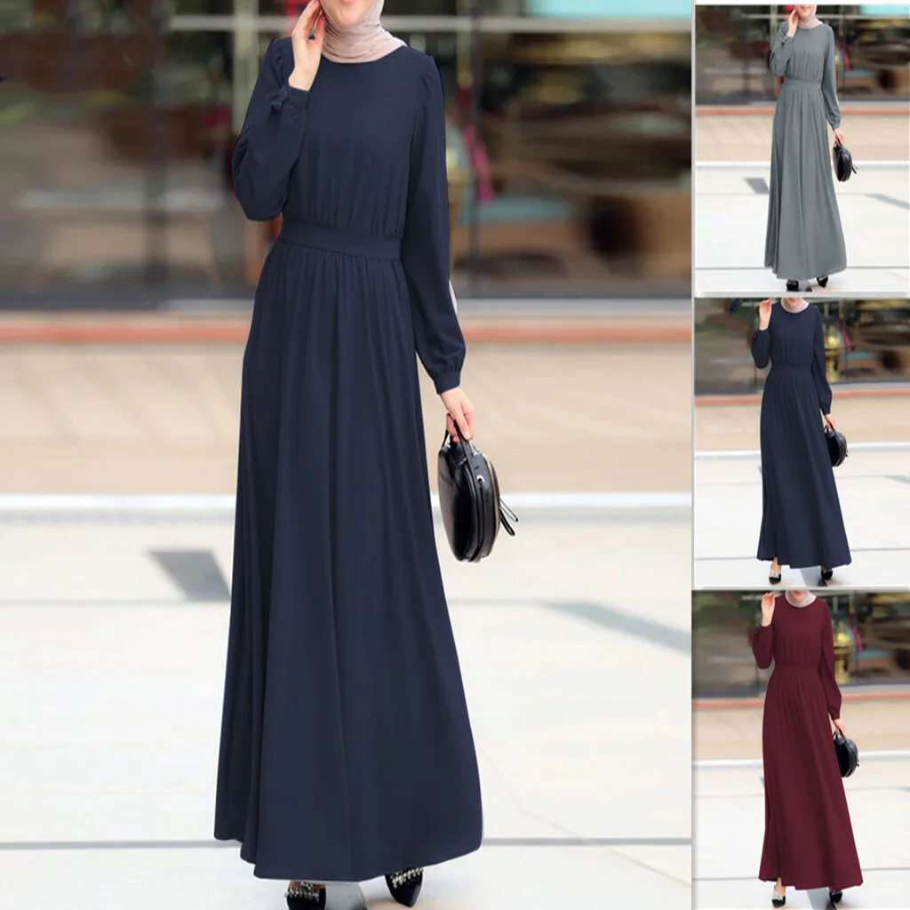 Women's long sleeved solid color Muslim gown elegant Islamic clothing gown women's Türkiye dress
Women's long sleeved solid color Muslim gown elegant Islamic clothing gown women's Türkiye dress