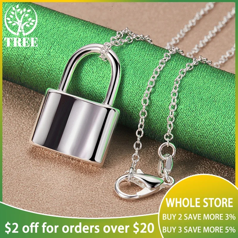 925 Sterling Silver 16-30 Inch Chain Lock Pendant Necklace For Woman Fashion Birthday Party Wedding Anniversaries Charm Jewelry
925 Sterling Silver 16-30 Inch Chain Lock Pendant Necklace For Woman Fashion Birthday Party Wedding Anniversaries Charm Jewelry