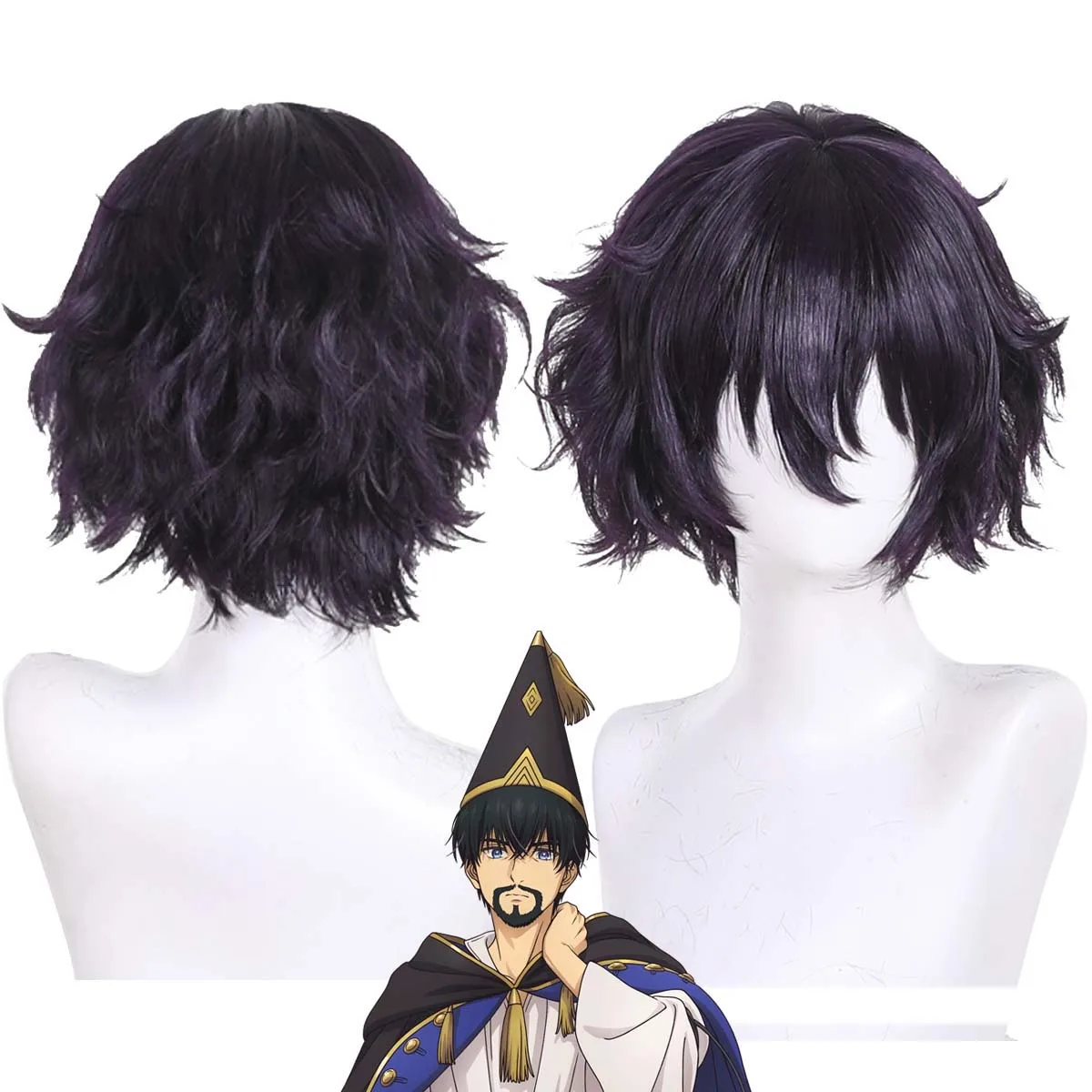 Men Anime Witch Hat Atelier Agott Cosplay Short Dark Purple Curly Hair Wig
Men Anime Witch Hat Atelier Agott Cosplay Short Dark Purple Curly Hair Wig