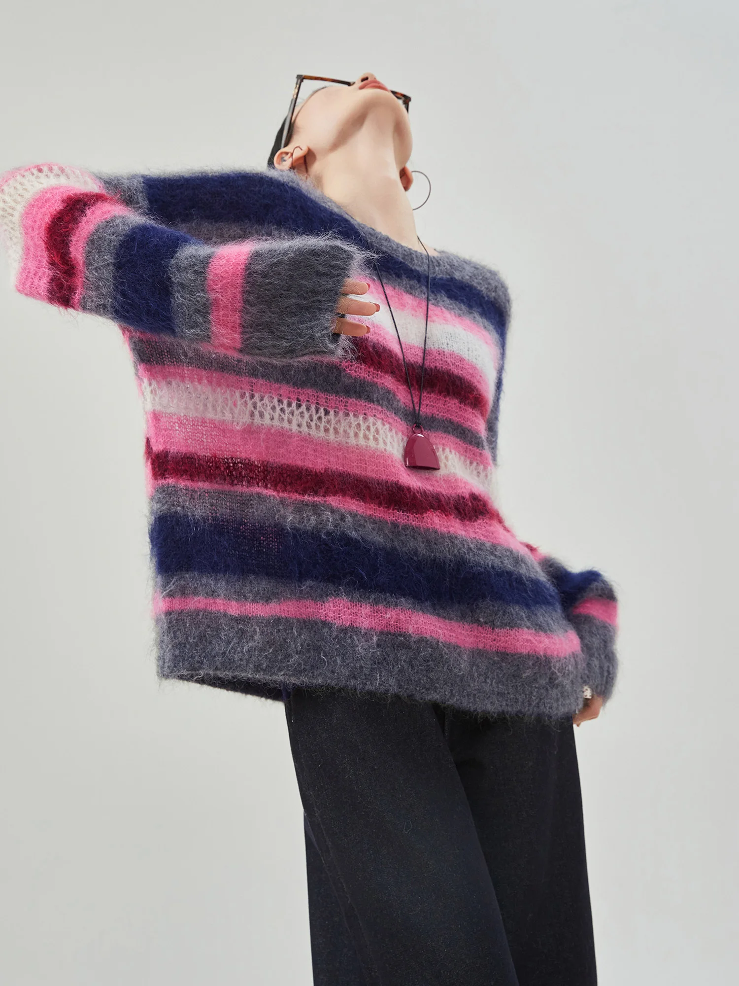 Korean Sle Soft Cozy oulder Drop Knitted Sweater Women's round Ne Color Blo Striped Spring New Arrival Plumpn
Korean Sle Soft Cozy oulder Drop Knitted Sweater Women's round Ne Color Blo Striped Spring New Arrival Plumpn