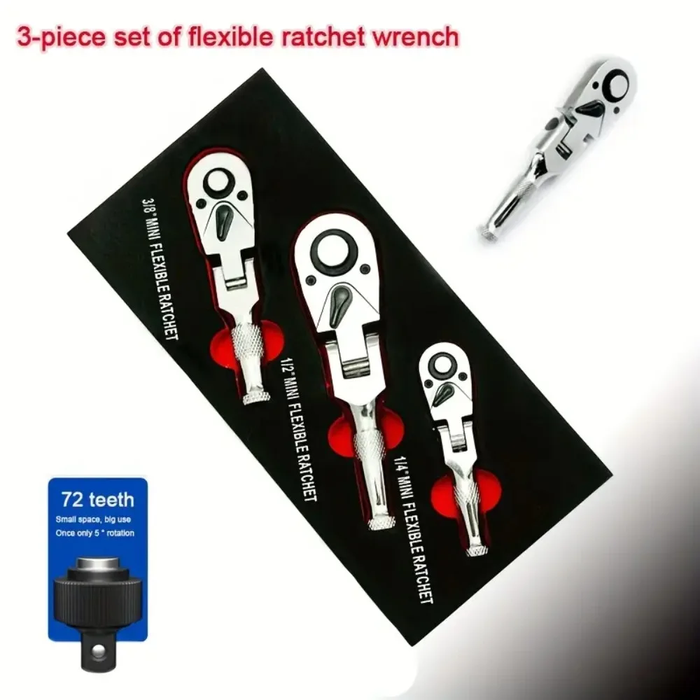 Набор трещоток из 3 предметов: 1/4, 3/8, 1/2 дюйма, 72 зубца, быстросъемные, полированные, прочные, для авторемонта
Набор трещоток из 3 предметов: 1/4, 3/8, 1/2 дюйма, 72 зубца, быстросъемные, полированные, прочные, для авторемонта