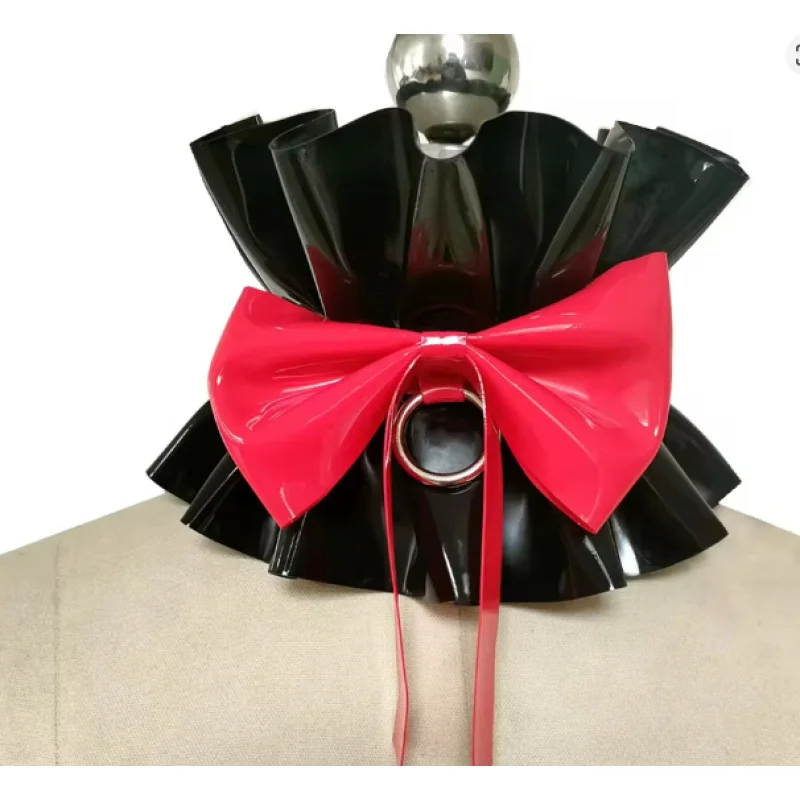 Sexy Women Men Latex Neck Choker Ruff Lacing Collar Back Button with Metal Ring Sexy Bow Knot Collar, Role Play
Sexy Women Men Latex Neck Choker Ruff Lacing Collar Back Button with Metal Ring Sexy Bow Knot Collar, Role Play