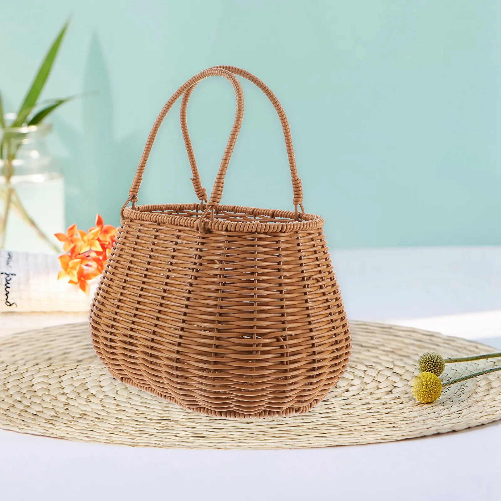 Woven Shopping Basket Hand Made Natural Fiber Lightweight Portable Multi Functional Storage Basket for Kitchen Pantry Garden
Woven Shopping Basket Hand Made Natural Fiber Lightweight Portable Multi Functional Storage Basket for Kitchen Pantry Garden